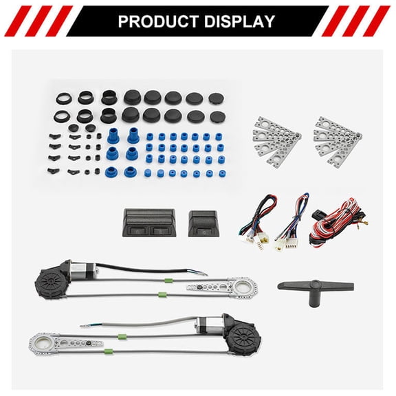 12V Universal Electric Power Window Lift Regulator Conversion Kit for 2 Door Pickup SUV Truck Van Car