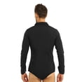 thumbnail image 2 of iiniim Men's Long Sleeve Zipper Front Romper Shirt One-Piece Bowtie Leotard Bodysuit, 2 of 7