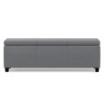 thumbnail image 3 of Avalon 48" W Rectangle Storage Ottoman Bench in Stone Gray Faux Leather, 3 of 13