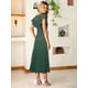 thumbnail image 4 of Vestido Miessial para mujer con volantes, manga corta, verano, verde esmeralda, 4 of 6