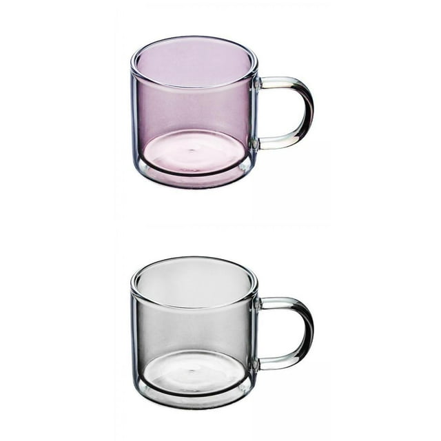 2 vasos de cristal de 250 ml, champán, café, copas para beber, boca redonda, doble capa SM SunniMix vasos de doble pared