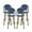 Navy Blue/Bamboo Finish, variant on Cotterell Outdoor French Wicker and Aluminum 29.5 Inch Barstools, Set of 4, Navy Blue and Bamboo Finish