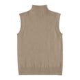 thumbnail image 6 of FRSASU Women's Vest Turtleneck Sleeveless Solid Color Knit Sweater High Neck Summer Casual Pullover Sweater Khaki, 6 of 7