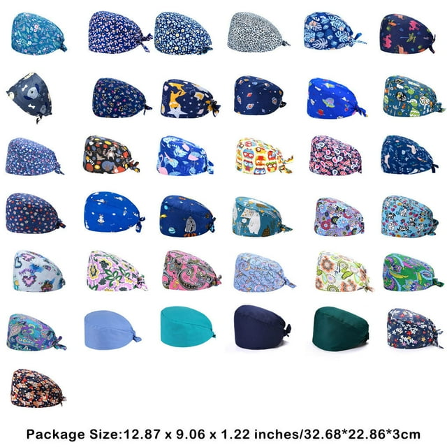 VONKY Gourd Caps Nurse Durability Pure Color Button Professional Assorted Colors Tie Back Work Uniform Operating Hats L39
