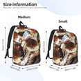 thumbnail image 2 of Yiaed Rose Floral Skull Print Laptop Backpack Travel Canvas Backpack Vintage Aesthetic Backpack for School Knapsack Plain Backpack Backpack for School-Small, 2 of 5