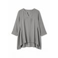 thumbnail image 5 of Cmfcve Tunic Tops for Women Cotton Linen Long Sleeve V Neck Blouses Loose Fit Casual Flowy Shirts, 5 of 7