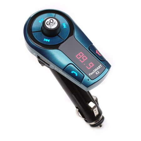 GOgroove FlexSMART X2 Mini Bluetooth FM Transmitter Car Kit (MANUFACTURER REFURBISHED) with Hands-Free Calling , USB Charging  - Compatible with iPhone , HTC , Samsung Galaxy and More