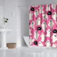 thumbnail image 2 of Pink Halloween Ghosts with Boo Shower Curtain 84"x72" ,Bathroom Decorative Shower Curtains Set with 12 Hooks,Modern Waterproof Washable Shower Curtain, 2 of 6