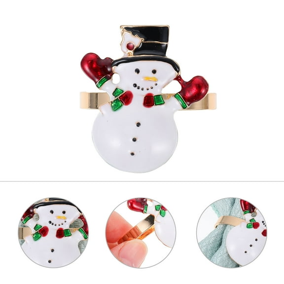 RENACLIPY Snowman Napkin Holiday Table Decor Set, Assorted Colors, 4 Pieces, Festive Christmas Dining Accessories