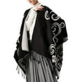 thumbnail image 6 of Manxivoo Cardigan for Women, Women's Travel Plaid Shawl Wraps Open Front Poncho Cape Warm Oversized Sweaters Casual Cardigan Shawls for Fall Winter Long Cardigans for Women Trendy Black One Size, 6 of 9