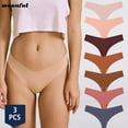 thumbnail image 2 of 3 uds bragas sin costuras para mujer, Tanga Sexy, ropa interior de cintura baja, Tanga, bragas de seda sólida, breve con espalda en T, lencería transpirable para mujer 3 pzas elegantes tangas sin cost, 2 of 5