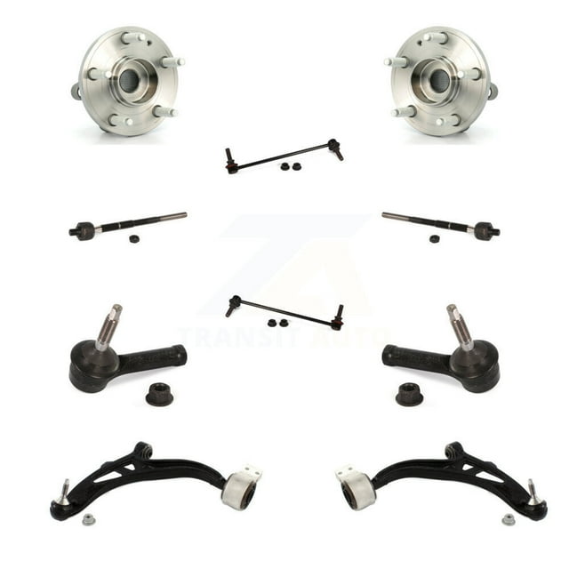 Transit Auto Bras de Commande Inférieur à Roulement de Moyeu avant avec Tige de Liaison Intérieure Extérieure à Rotule et Kit de Stabilisateur de Barre de Oscillation (10 Pcs) pour Voiture Ford Explorer Police Intercepteur Utilitaire - Côté Gauche Droit K7T-110053