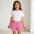 thumbnail image 4 of Akafmk Kids Cotton Loungwear Shorts Solid Color Soft Comfortable Loose Fitting Sleepwear Short Pants (Toddler Girl's or Girl's),Sizes 12-18 Months, 4 of 5