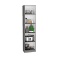 thumbnail image 5 of Wooden Cabinets, Home Xs Bookcase with 5-Tier Shelves and Slim Design -Matt Gray / White -Office, Multi Living Room Cabinets,Particle Board Cabinets With Doors, 5 of 6