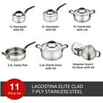 thumbnail image 3 of Lagostina Elite Clad Stainless Steel Cookware 11 Piece Set 7-ply, 3 of 8