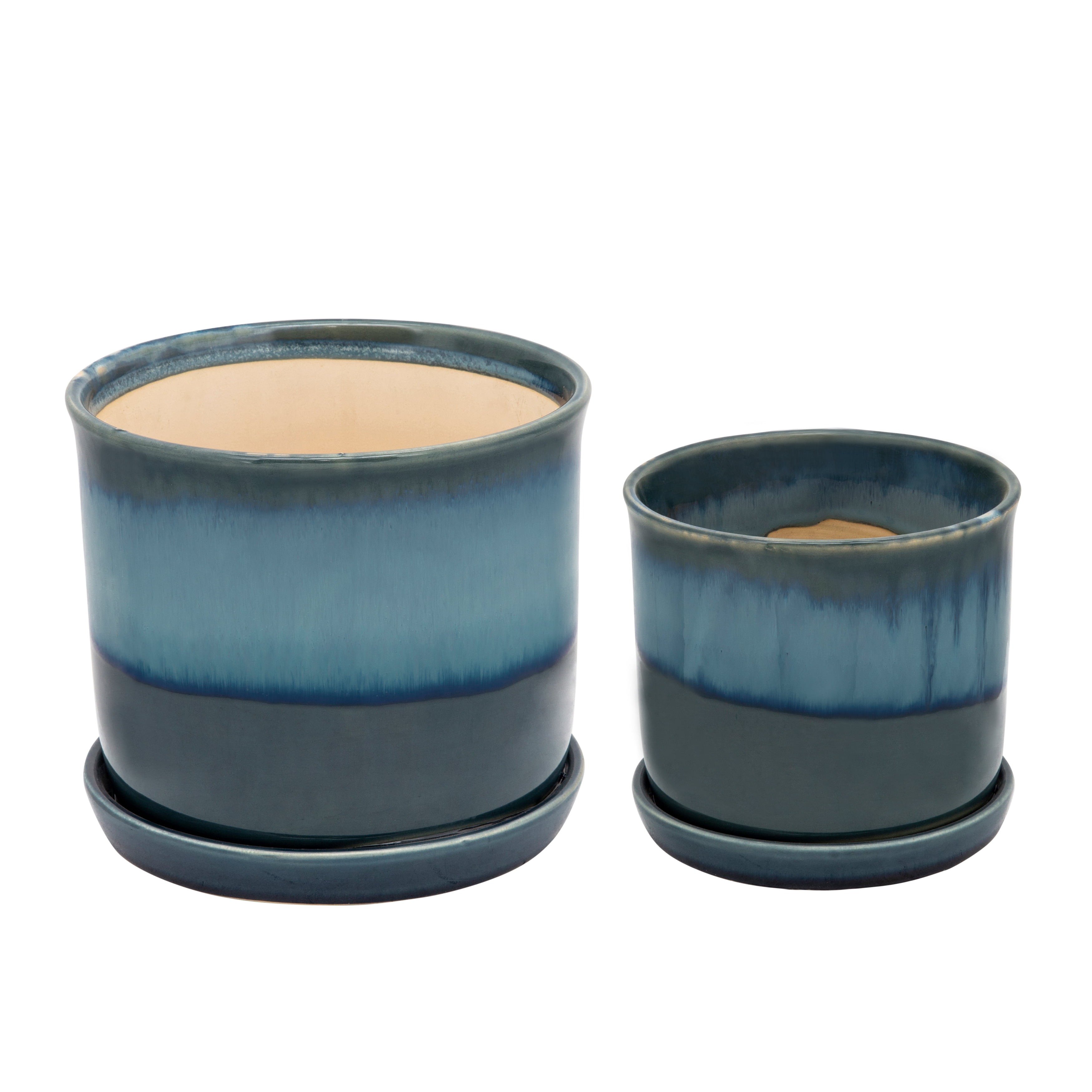 Sagebrook Home Keramik-Pflanzgefäß – Modernes Design In Blau, 8,25 X 8,25 X 8,5 Zoll