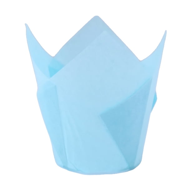 Xiao Hua Capacillos para cupcakes Tulip Baking, 300 unidades, para cupcakes y muffins (azules)