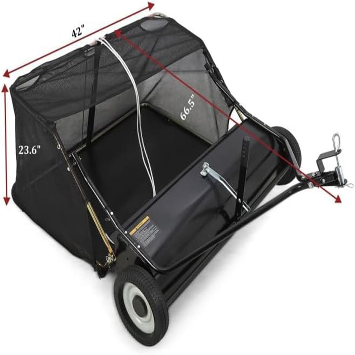 Soonbuy 42Inch Tow-Behind Lawn Sweeper,Leaf & Grass Catcher with Adjustable Height, Easy-to-Use Dumping Rope,12 Cu.Ft Capacity, Adjustable Sweeping Height,Leaf & Grass Collector for Yard Cleaning