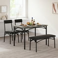 thumbnail image 3 of EastVita Dining Table Set for 4, Kitchen Table with Upholstered Bench and 2 Chairs, Kitchen Table and Chairs Set, 3 of 7