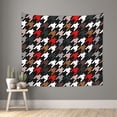thumbnail image 2 of Balery Houndstooth Green Red Pattern Tapestry 60x51 Inches - Large Wall Hanging Tapestry for Bedroom, Living Room, Dorm Decor - Artistic and Aesthetic Room Decor, 2 of 9