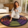 thumbnail image 4 of Deeceymbur Striped Spider Web Doormat Spooky Round Rug for Halloween Indoor Decor, 4 of 6