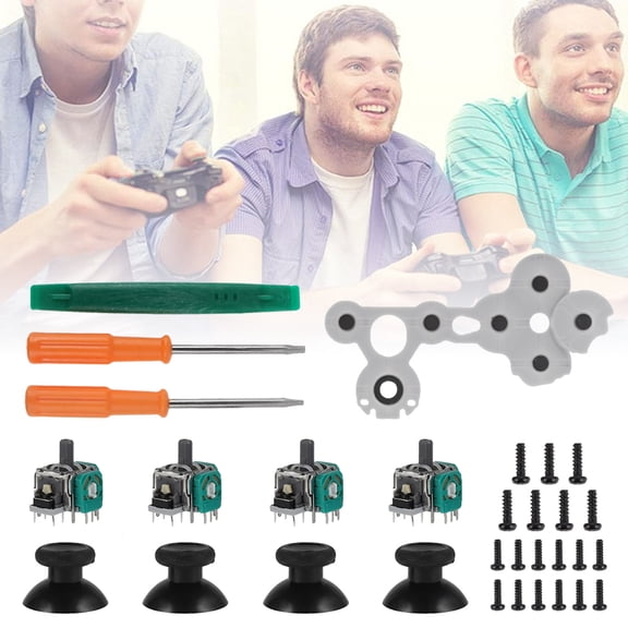 Fyeme Thumb Caps,3D Analog Joystick Thumb Caps Replacement for Xbox One Controller Screwdriver Repair Kit