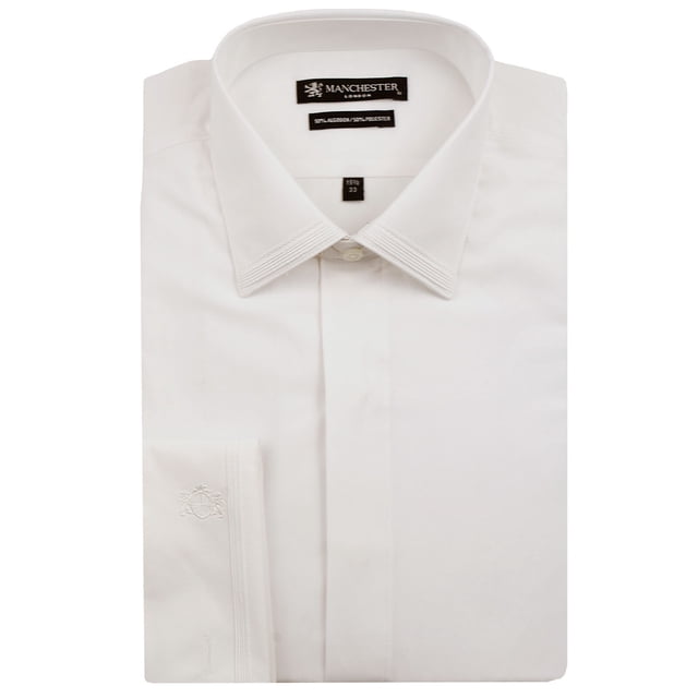 Manchester Camisa de Etiqueta Regular Fit Hueso, 18" Cuello 33" Manga Manchester 5078K
