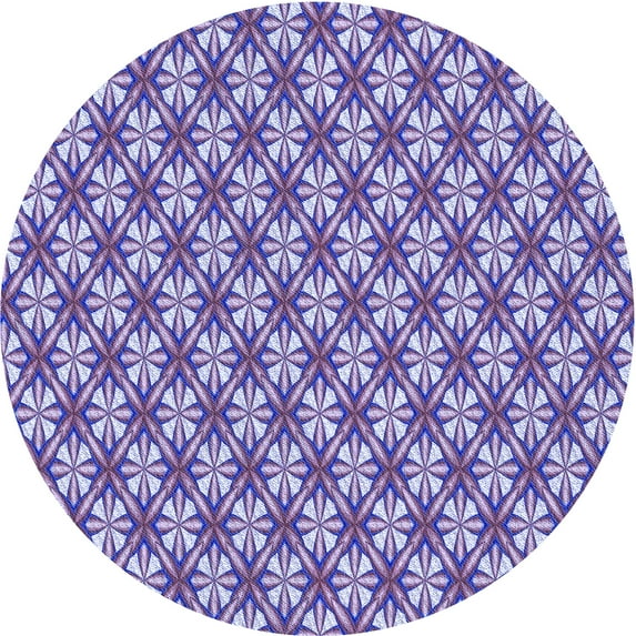 Ahgly Company Machine Washable Indoor Round Transitional Purple Amethyst Purple Area Rugs, 6' Round
