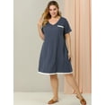 thumbnail image 3 of RoDe Dormir Camisón De Lunares ManCorDe Noche TalGrande PaMujer Azul Marino 3XL, 3 of 6