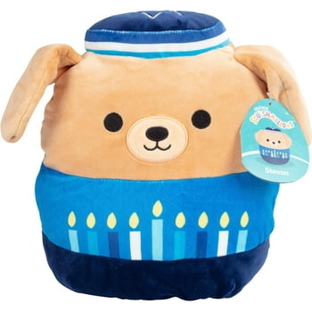 Squishmallows 10" Stevon The Hanukkah Labrador - Official Kellytoy Plush - Collectible Soft & Squishy Holiday Puppy Stuffed Animal Toy - Add to Your Squad - Gift for Kids, Girls & Boys - 10 Inch