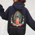 thumbnail image 4 of Our Lady of Guadalupe Catholic Hoodie – Virgin Mary Religious Printed Hooded Hoodie, Faith-Based Gift for Men & Women, 100% Cotton, 4 of 6