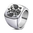 thumbnail image 1 of facefd Male Stainless Steel Ring Rings Personalized Vintage Jewelry Gift Dressing Accessory Wedding Party Daily Working Silver Size 7, 1 of 8