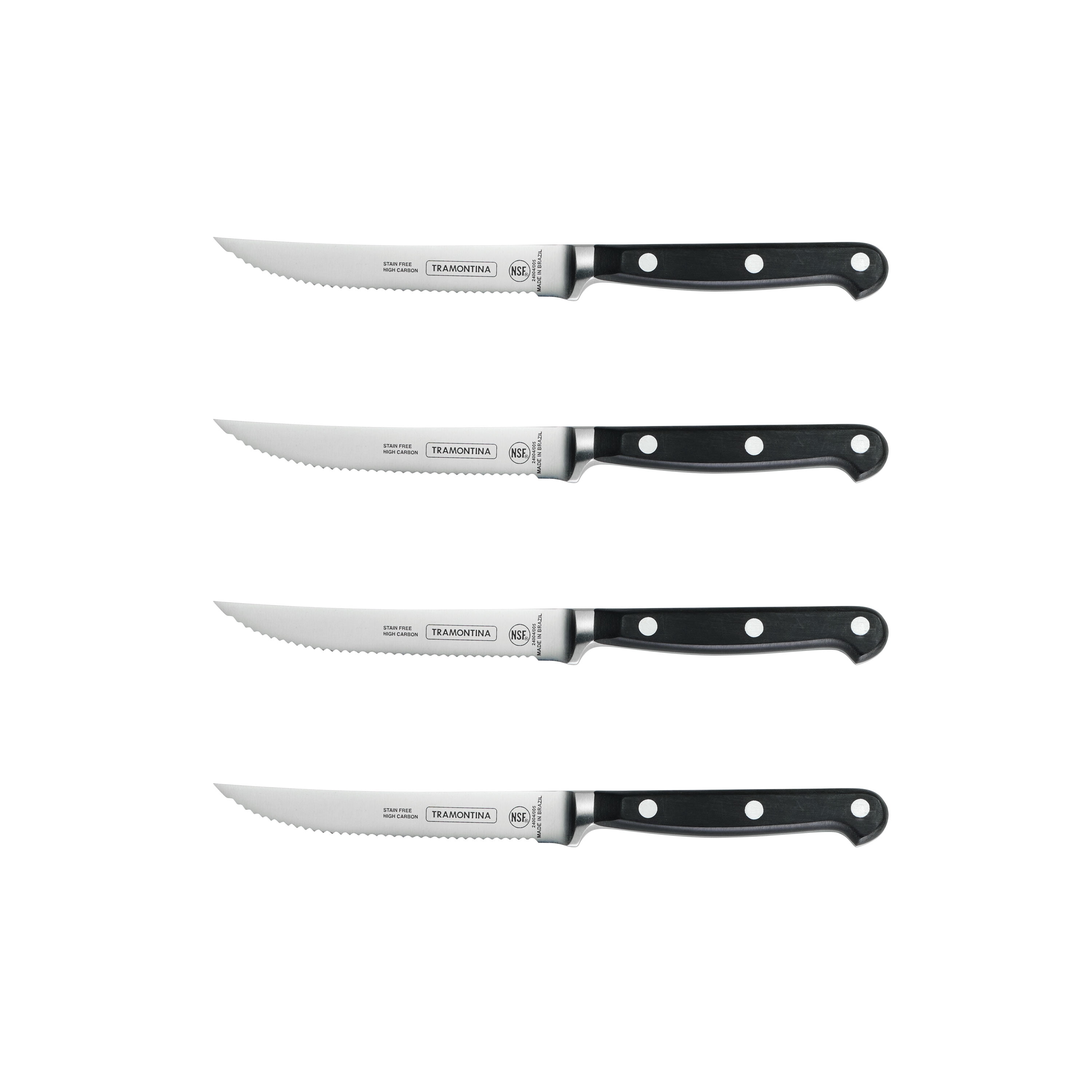 Tramontina Pro Series 4 Piece Forged 5 Inch Serrated Steak Knife Set