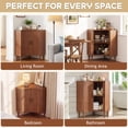 thumbnail image 6 of Jableast Fluted Corner Cabinet, Wood Corner Storage Cabinet with 2-Sliding Doors, Wooden Freestanding Narrow Storage Organizer for Small Space, Living Room, Dining Room, Bathroom, Walnut, 6 of 10