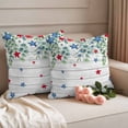 thumbnail image 2 of 4th of July Outdoor Waterproof Pillow Covers, Memorial Day Patriotic Star Leaf Wooden Decorative Square Throw Pillowcase Sofa Cushion Sham for Patio/Couch/Chair, 24"x24" 2 Pack, 2 of 8