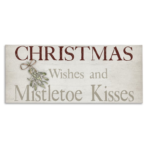 Stupell Industries Farmhouse Christmas Wishes & Mistletoe Kisses Canvas Art, 24 x 10, by Susie Boyer