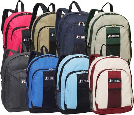 Everest Unisex Backpack with Front and Side Pockets, Orange Black