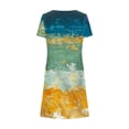 thumbnail image 5 of PuLe Summer Dress Sun Dresses for Women 2024 Vacation Sexy V Neck Short Sleeve T Shirt Dress Color Trendy Beach Sundress, 5 of 5