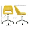thumbnail image 3 of Vinsetto Armless Office Chair Swivel Computer Desk Chair, Yellow, 3 of 10