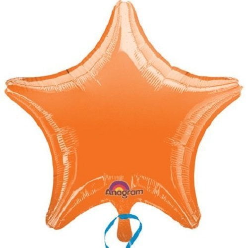 Anagram Lot of 10 Orange Star Shape Foil Mylar 19" Balloon Birthday Party Decoration by