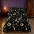 thumbnail image 2 of Homewish Sun Moon Bedding, Horoscope Astrology Duvet Cover Full, Black Gold, Black Reversible 3-Piece, 1 Duvet Cover and 2 Pillowcases, 2 of 6
