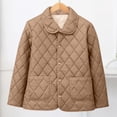 thumbnail image 2 of Women's Winter Quilted Jacket Snap Button Long Sleeve Diamond Puffer Coat Lightweight Open Front Cardigan, 2 of 3