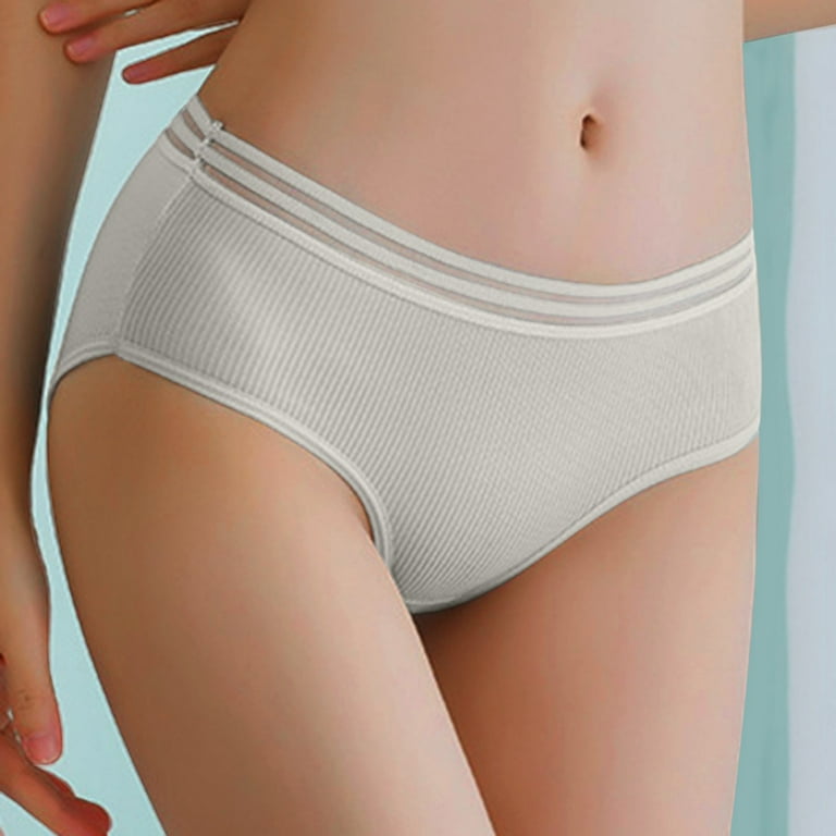 Allegra K Women's Hi-Cut Ribbed High Waist Tummy Control Underwear,  Available in Plus Size