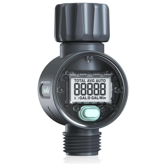 RainPoint  Digital Hose Flow Meter for Outdoor Garden Watering, Lawn Sprinkler, ICS518P