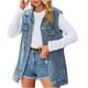 thumbnail image 2 of Chaquetas y abrigos de mezclilla sin mangas para mujer, moda informal, bolsillos, botones, sin mangas, chaqueta, abrigo de mezclilla, chaleco de mezclilla para mujer, 2 of 8