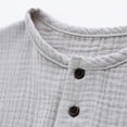 thumbnail image 4 of EnJoCho Boys Cotton Linen Shirt Baby Toddler Little Kid Short Sleeve T Shirts Crewneck Buttons Cotton Linen Breathable Summer Basic Tops 0 to 5Y, 4 of 9