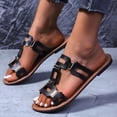 thumbnail image 6 of Women Slippers Flat Heel Open Toe Slip-on Slides Slippers Women's Casual Outdoor Indoor Comfortable Sandals Shoes, 6 of 8