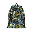 thumbnail image 2 of Lsque Goal Time Pattern Canvas Daypack, Durable Backpack, High-quality Versatile Backpack,Vintage Compact Backpack-Medium, 2 of 6