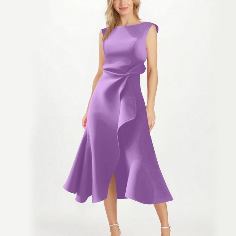 Paiwinds Women's Belted Shirt Dress, Short Sleeve Lapel Collar Pocket Casual Dress for Smart Casual Office, Brunch, Size: 2XL, Purple