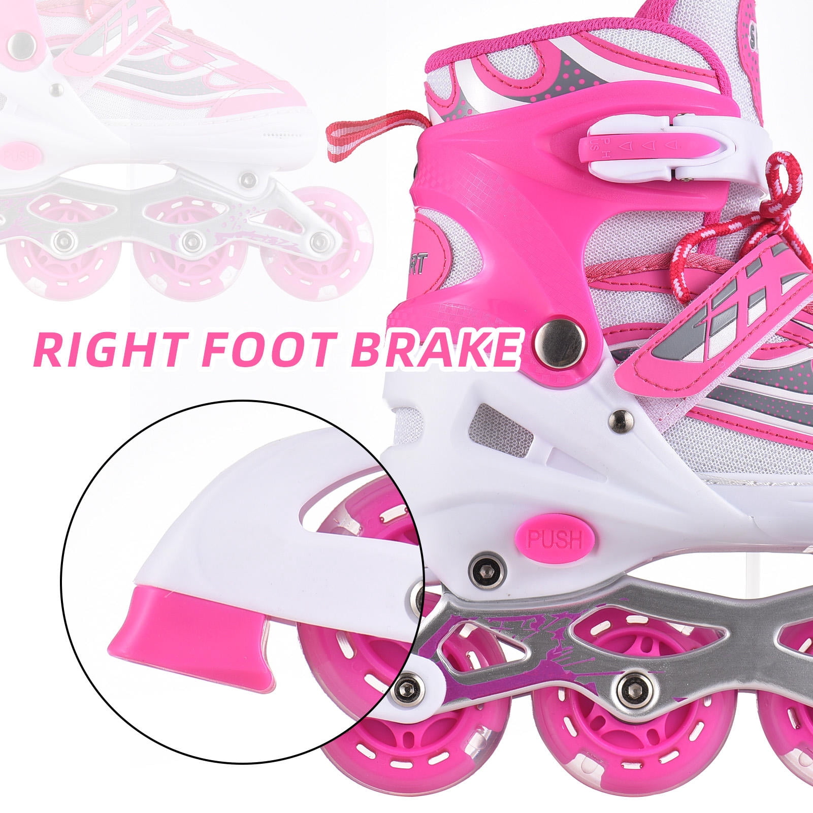LAZIOEGR Adjustable Kids Inline Skates – Light‑Up, Breathable, Eco‑Friendly, Size 28‑41, Shock‑Absorbing, No‑Installation, Perfect for Toddlers & Beginners